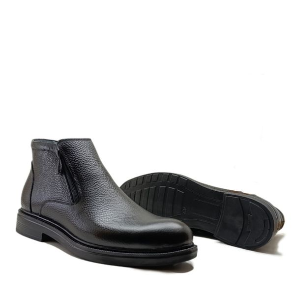 نیم بوت مردانه مدل دو زیپ چرم طبیعی کد si198