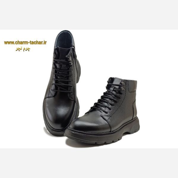 نیم بوت لوفر مردانه بغل زیپدار چرم طبیعی si199