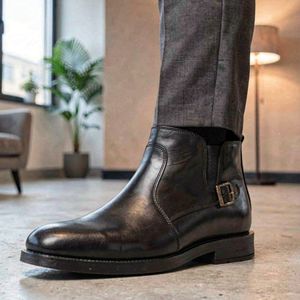 خرید انلاین نیم بوت بزرگ پا مردانه مدل چرم طبیعی کد si928