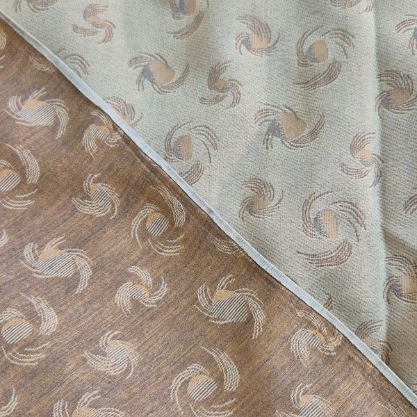 قواره پارچه کرپ طرح دار دو رو نسکافه ای و قهوه ای