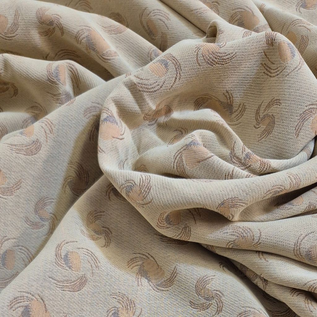 قیمت ارزان قواره کرپ طرحدار دو رو نسکافه ای و قهوه ای