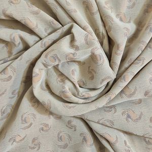 قواره پارچه کرپ طرح دار دو رو نسکافه ای و قهوه ای