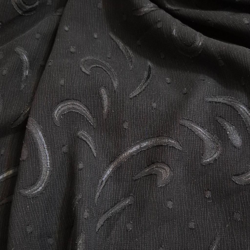 خرید اینترنتی قواره پارچه کریشه طرح دار مشکی