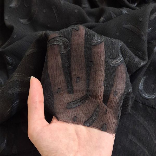 قواره پارچه کریشه طرح دار مشکی