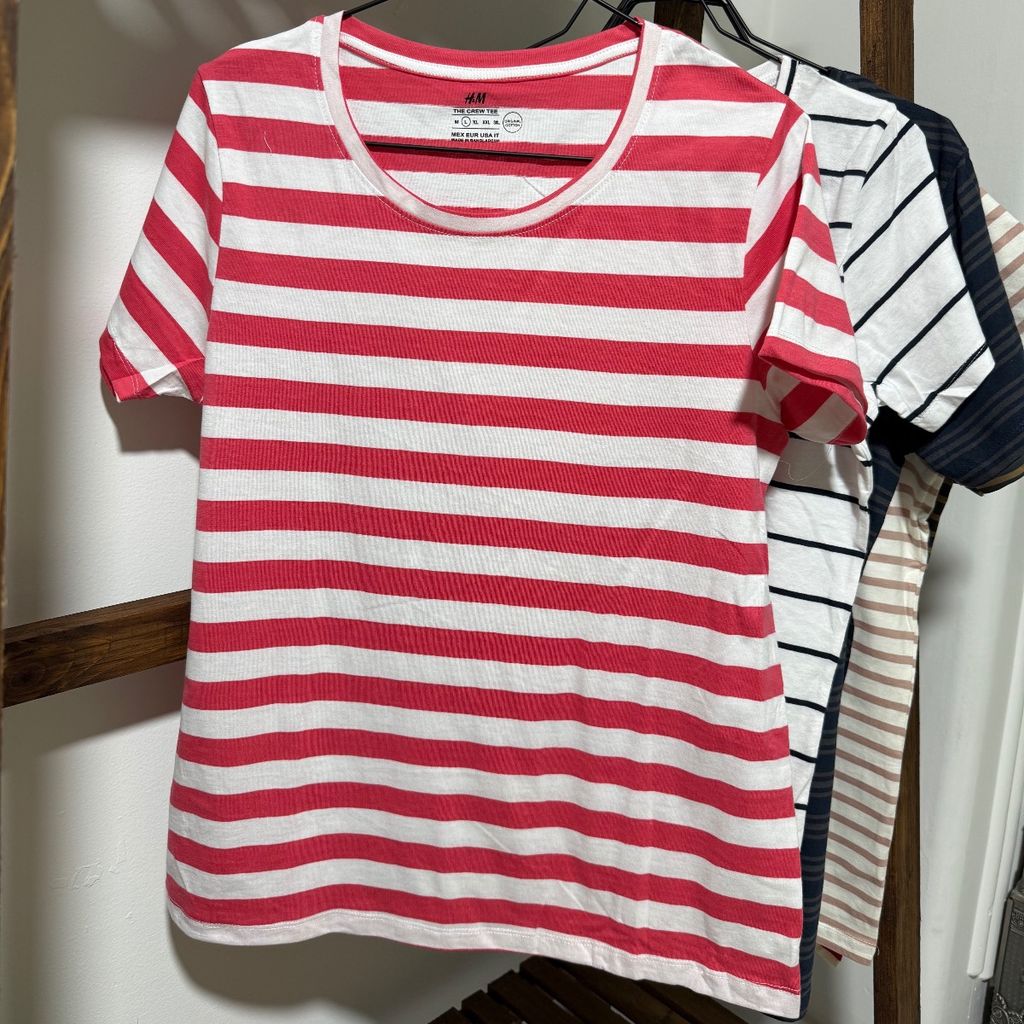 خرید اینترنتی تیشرت راه راه سایز بزرگ زنانه