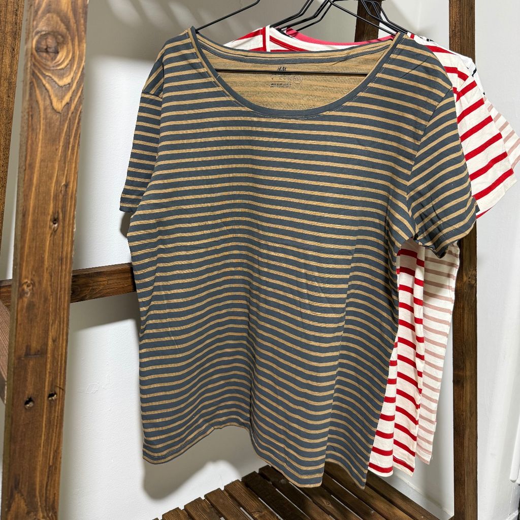 فروش اینترنتی تیشرت راه راه سایز بزرگ زنانه