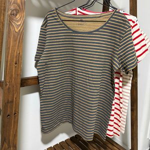 فروش اینترنتی تیشرت راه راه سایز بزرگ زنانه