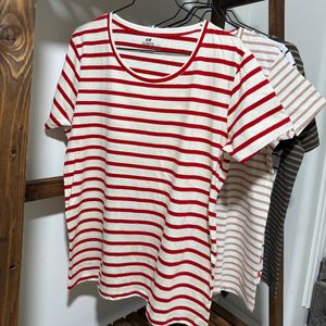 فروش اینترنتی تیشرت راه راه سایز بزرگ زنانه