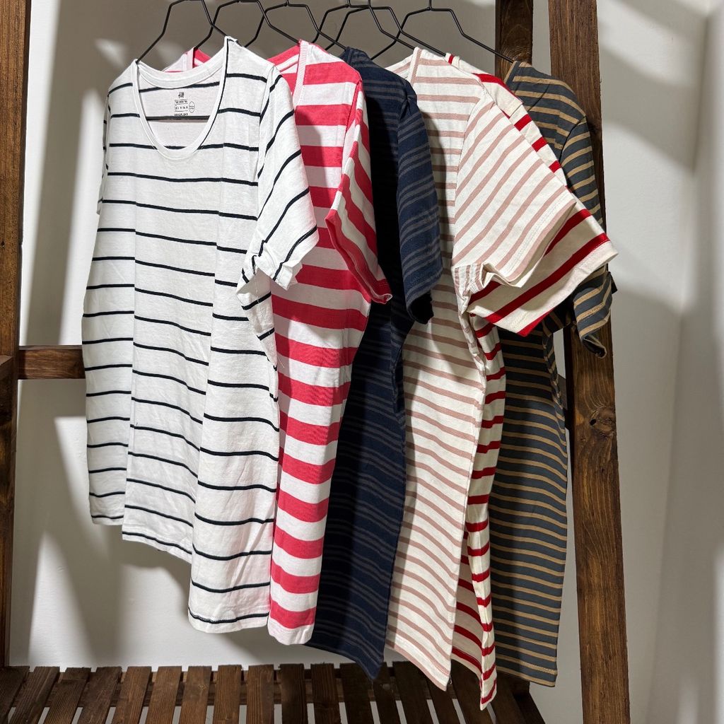 فروش اینترنتی تیشرت راه راه سایز بزرگ زنانه