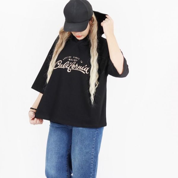 تیشرت باکسی کلاهدار