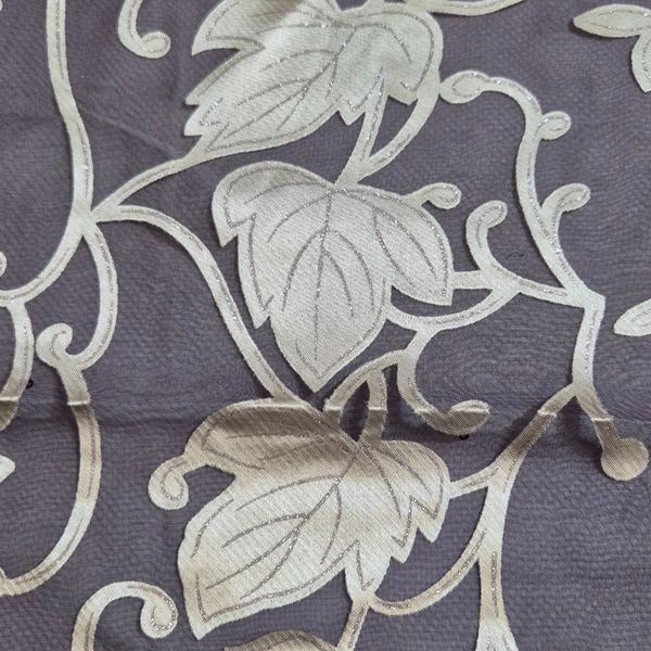 قواره پارچه حریر بنفش بادمجونی گلدار ساتن