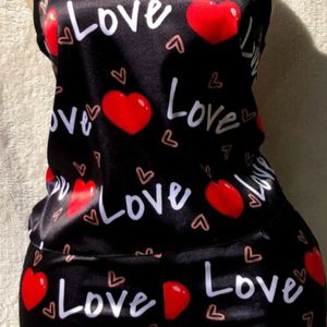 تاپ و شلوارک ساتن لاو