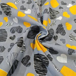 پارچه آشپزخانه طرح قلب زرد عرض 2 متر