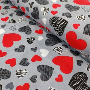 قیمت پارچه آشپزخانه طرح قلب قرمز عرض 2 متر