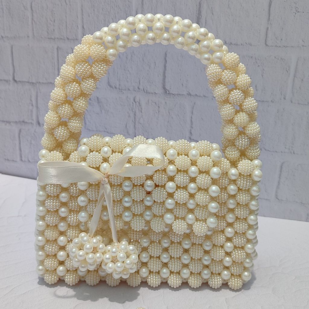 خرید اینترنتی کیف  دست‌ساز مرواریدی