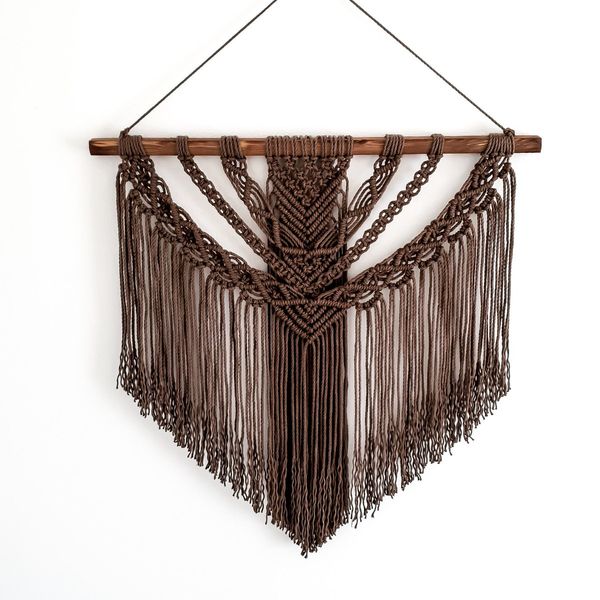 دیواراویز مکرومه بافی آرت بیوتی طرح قهوه ای