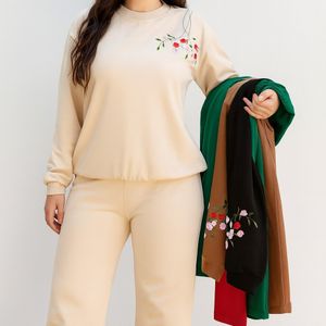 ست دورس و شلوار زنانه گلدوزی شده