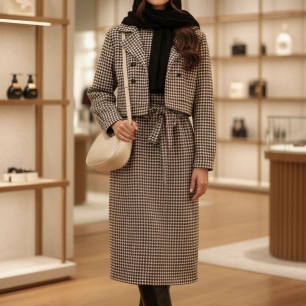 مشخصات کت و سارافون پیچازی پشمی مدل آنیسا