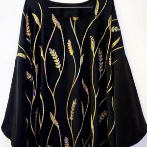 خرید اینترنتی عبا گل گندمی جلو بسته نورا