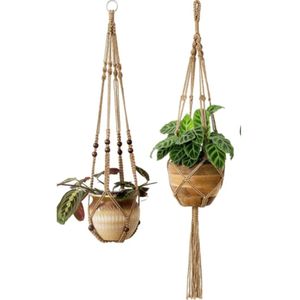 ست دوعددی آویز گلدان مکرومه بافی مدل نوران