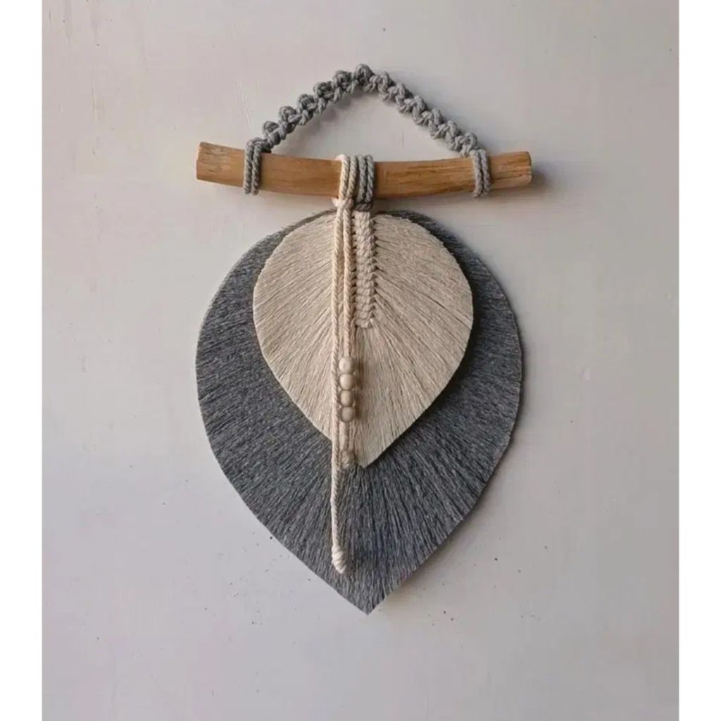 قیمت ارزان دیوارکوب دو برگ مکرومه دکوری مدل یلدا