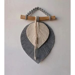 دیوارکوب دو برگ مکرومه دکوری مدل یلدا