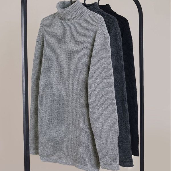 بافت مردانه طرح یقه اسکی درشت بافت