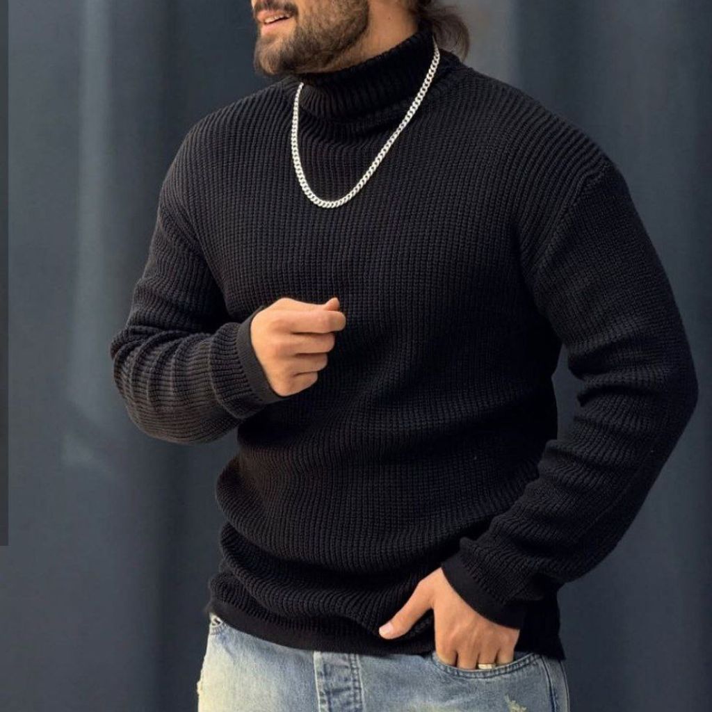 قیمت بافت مردانه طرح یقه اسکی درشت بافت