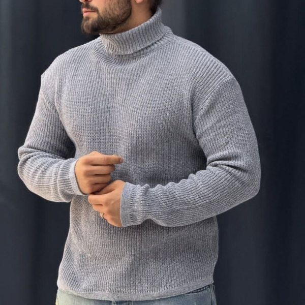 بافت مردانه طرح یقه اسکی درشت بافت