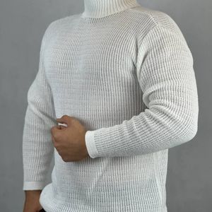 فروش اینترنتی بافت مردانه طرح یقه اسکی درشت بافت