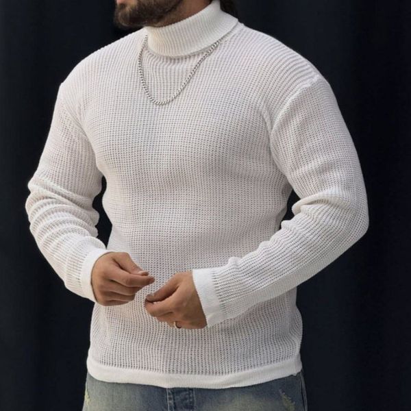 بافت مردانه طرح یقه اسکی درشت بافت