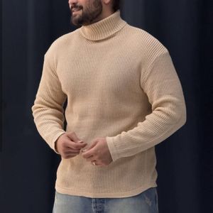 خرید اینترنتی بافت مردانه طرح یقه اسکی درشت بافت