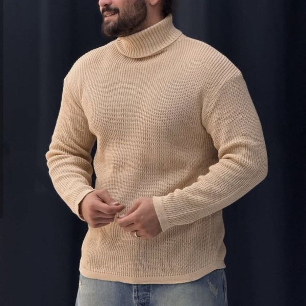 بافت مردانه طرح یقه اسکی درشت بافت