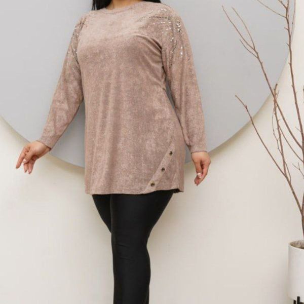 تونیک مرینوس رنگی .سرشانه نگین ندارد