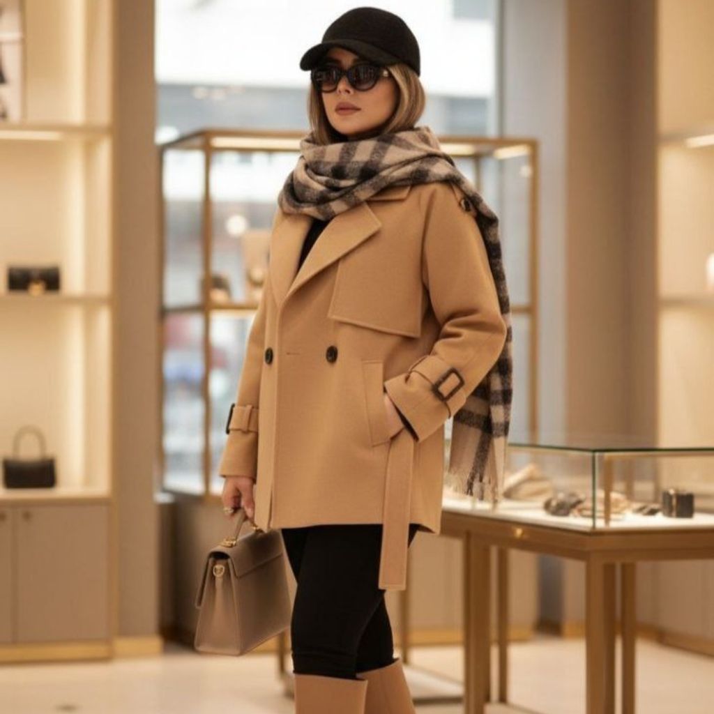 خرید انلاین پالتو فوتر کوبیده پشمی