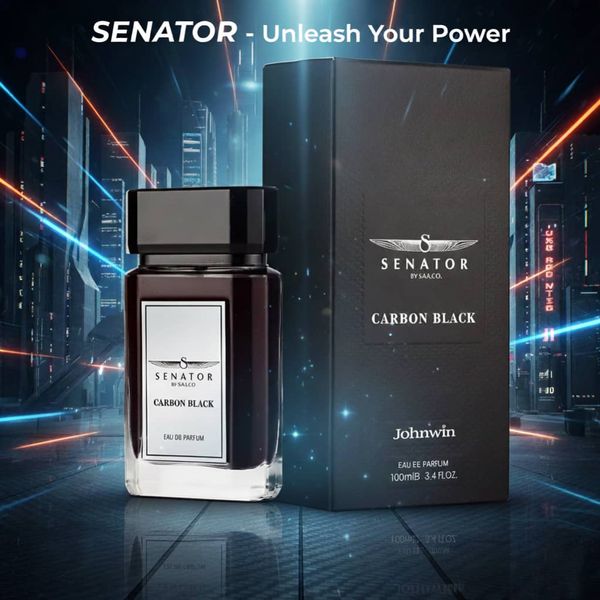 عطر اصل اماراتی مردانه سناتور کربن بلک جانوین - گرم و تلخ مخصوص فصل پاییز