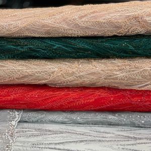 پارچه توری ابریشم دوزی1