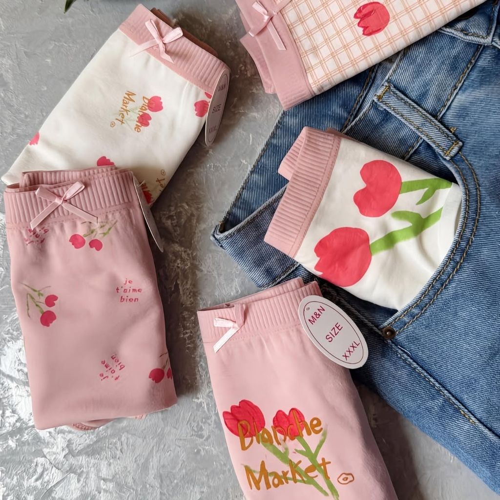 فروش اینترنتی شورت عروسکی زنانه طرح گل بسته 5 عددی