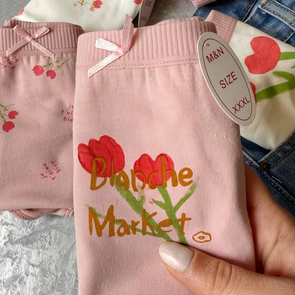 فروش اینترنتی شورت عروسکی زنانه طرح گل بسته 5 عددی