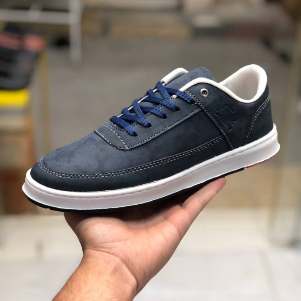 خرید اینترنتی کفش چرم مردانه لاگوست سورمه ای دور دوخت