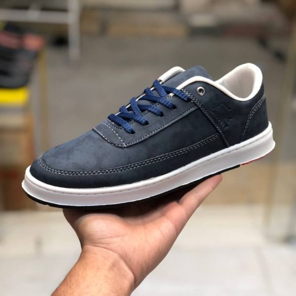 کفش چرم مردانه لاگوست سورمه ای دور دوخت