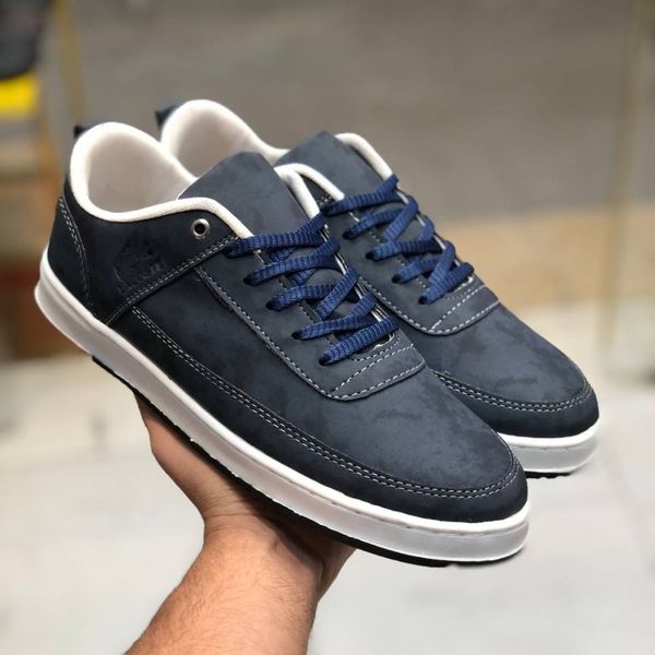 کفش چرم مردانه لاگوست سورمه ای دور دوخت