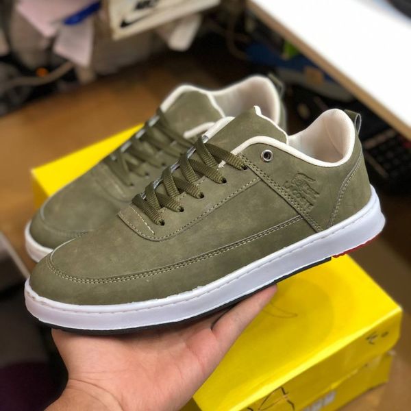 کفش چرم مردانه لاگوست زیتونی دور دوخت