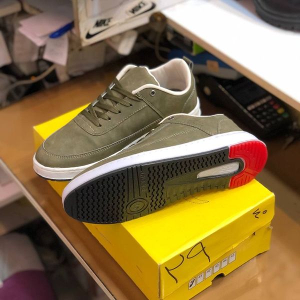 کفش چرم مردانه لاگوست زیتونی دور دوخت