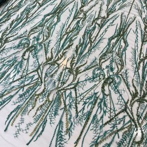 پارچه توری مجلسی ابریشم دوزی جدید1