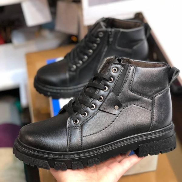 کفش نیم بوت چرم مردانه مدل لیون مشکی