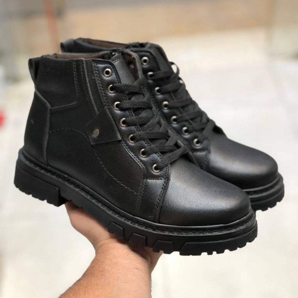 فروش اینترنتی کفش نیم بوت چرم مردانه مدل لیون مشکی