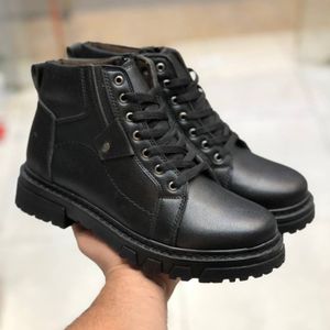 کفش نیم بوت چرم مردانه مدل لیون مشکی