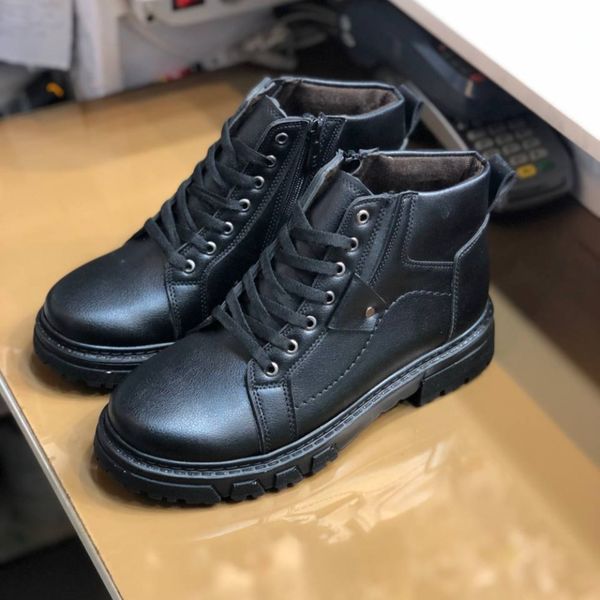 کفش نیم بوت چرم مردانه مدل لیون مشکی