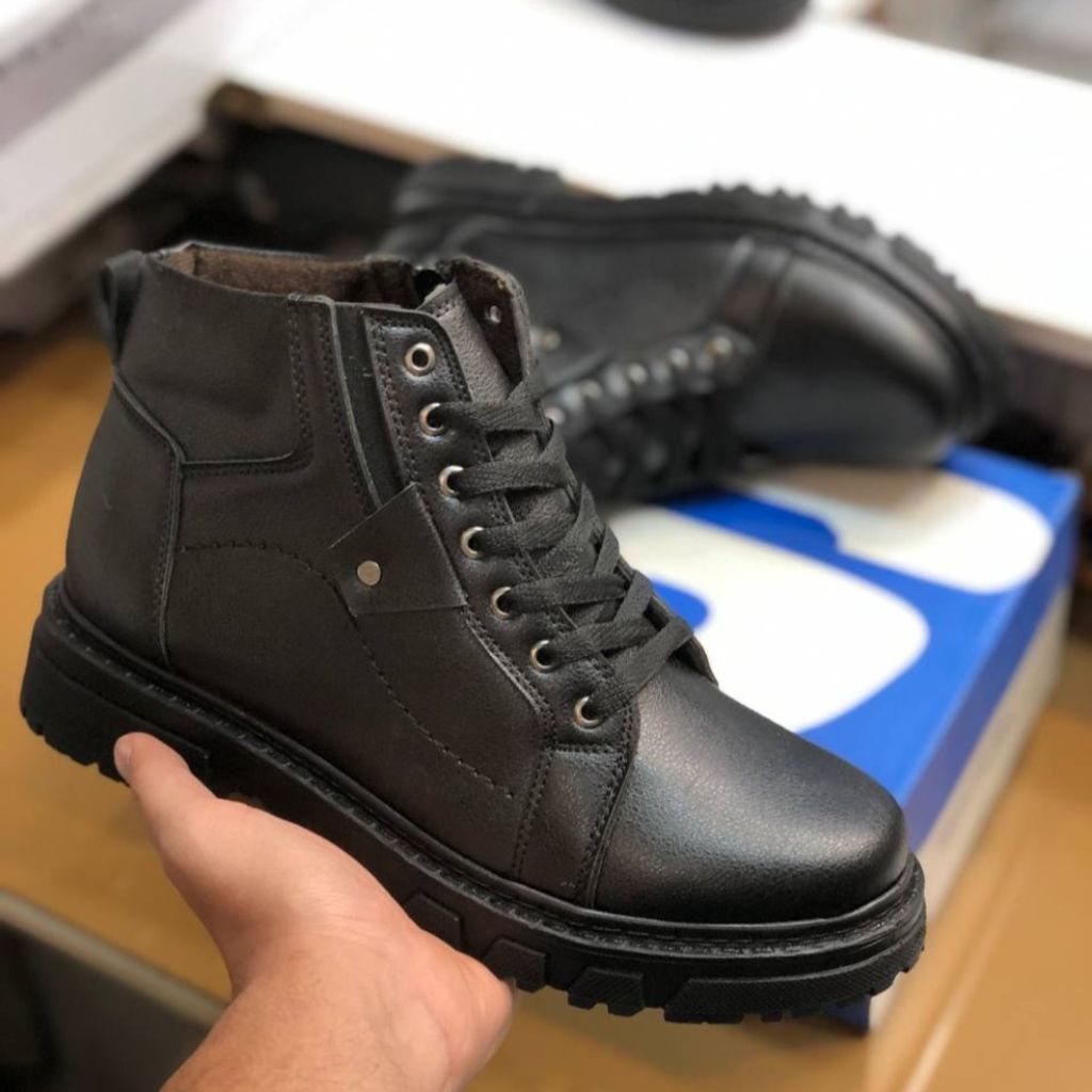 خرید آنلاین کفش نیم بوت چرم مردانه مدل لیون مشکی